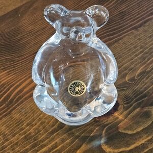 Vintage Lead Crystal Bear Trinket / Ring Holder Made In Italy